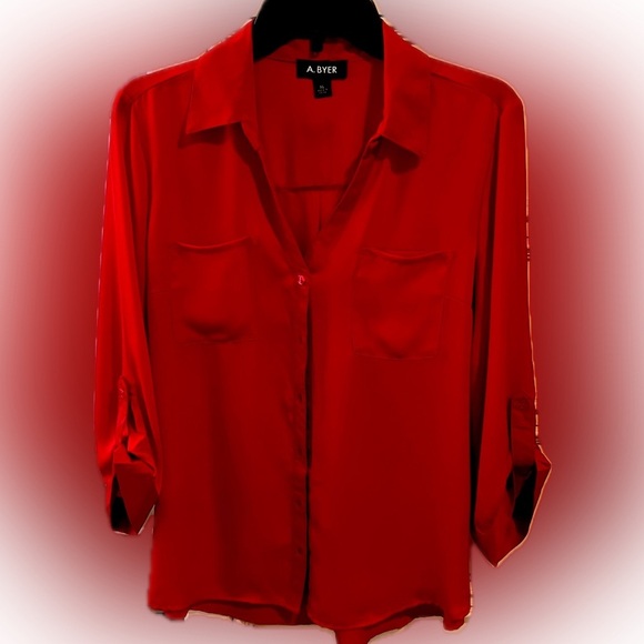 Women's Portofino Woven Red Blouse - Picture 2 of 4